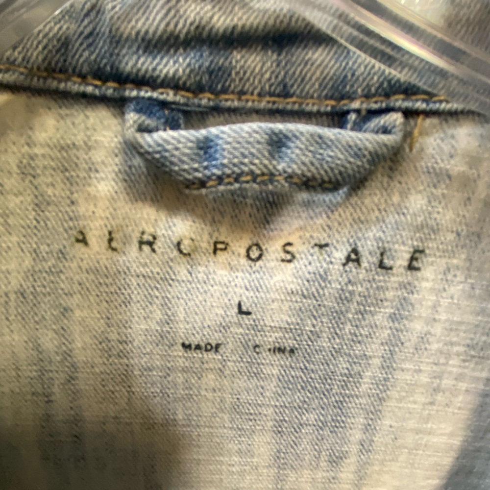 Aeropostale Distressed HandPainted Angel Denim Jacket - Picture 4 of 7